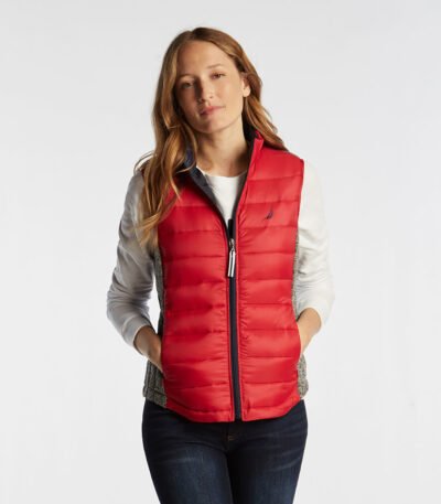 Womens Red Puffer Vest