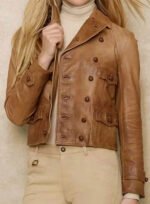 Women's Super Stylish Vintage Leather Blazer Jacket