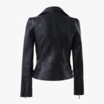 Womens Zip Up Moto Biker Leather Jacket