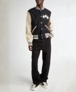 Wool Blend & Leather Varsity Jacket