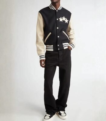 Wool Blend & Leather Varsity Jacket