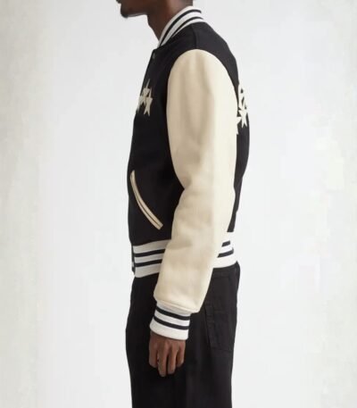 Wool Blend & Leather Varsity Jacket