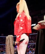 Wrestler Carmella Red Leather Jacket