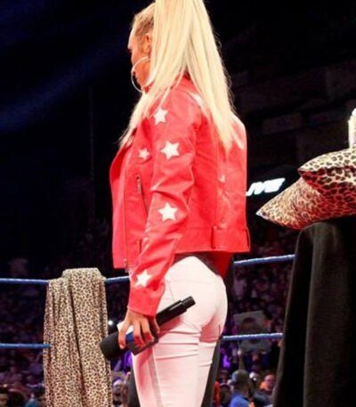 Wrestler Carmella Red Leather Jacket