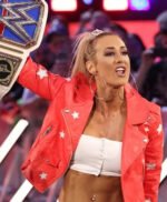 Wrestler Carmella Red Leather Jacket