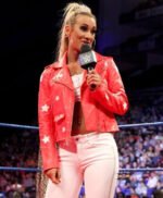 Wrestler Carmella Red Leather Jacket