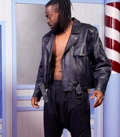 Wrestler Kofi Kingston Black Leather Jacket