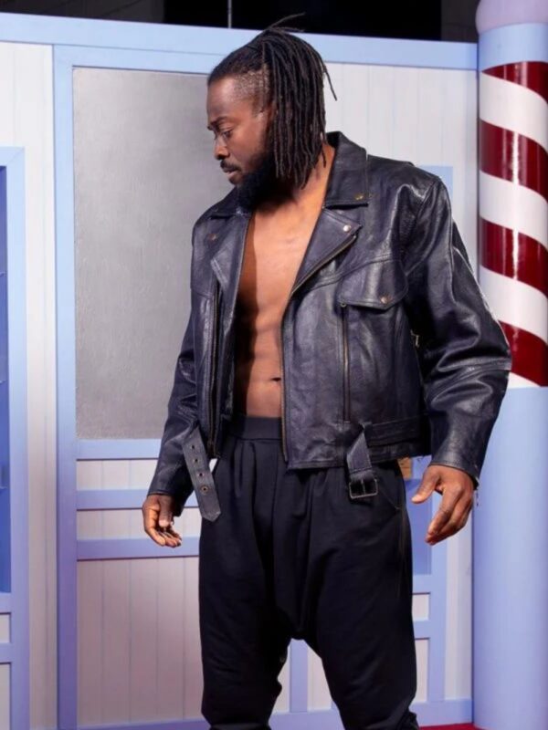 Wrestler Kofi Kingston Black Leather Jacket