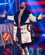 Wrestler Seth Colby Lopez Black Fur Collar White Coat
