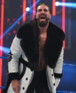 Wrestler Seth Colby Lopez Black Fur Collar White Coat