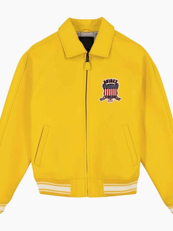 Yellow Avirex Icon Leather Jacket
