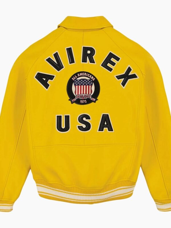 Yellow Avirex Icon Leather Jacket