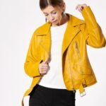 Yellow Leather Jacket for Women