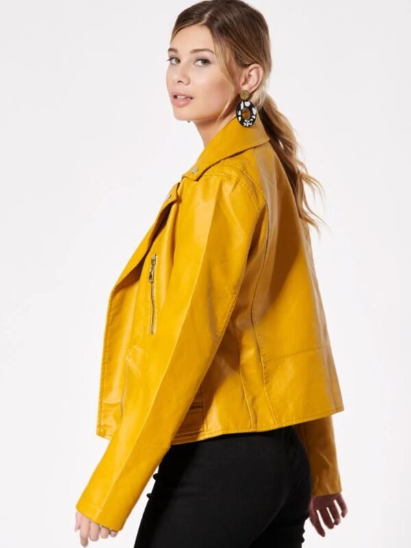 Yellow Leather Jacket for Women