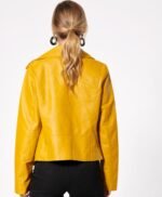 Yellow Leather Jacket for Women