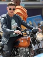 Zac Efron Baywatch Black Leather Jacket