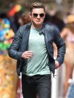 Zac Efron Baywatch Black Leather Jacket