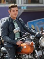Zac Efron Baywatch Black Leather Jacket
