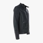 Zipped Motorcycle Style Leather Jacket