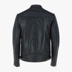 Zipped Motorcycle Style Leather Jacket
