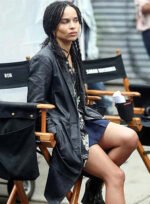 Zoë Kravitz Long Leather Coat