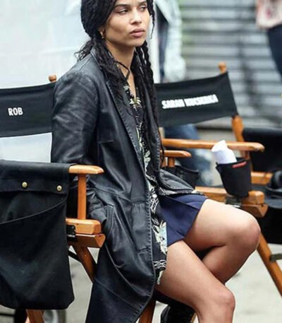 Zoë Kravitz Long Leather Coat