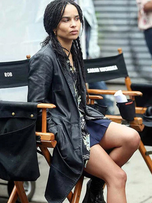 Zoë Kravitz Long Leather Coat