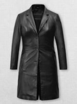 Zoë Kravitz Long Leather Coat