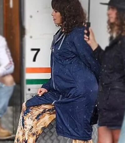 Hannah Waddingham The Fall Guy Blue Hooded Coat