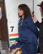 Hannah Waddingham The Fall Guy Blue Hooded Coat