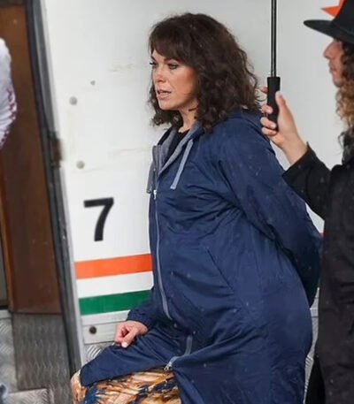 Hannah Waddingham The Fall Guy Blue Hooded Coat