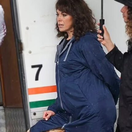 Hannah Waddingham The Fall Guy Blue Hooded Coat