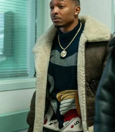 Power Book III Malcolm Mays Brown Leather Jacket