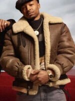 Power Book III Malcolm Mays Brown Leather Jacket