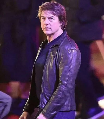 Tom Cruise Mission Impossible 8 Black Leather Jacket