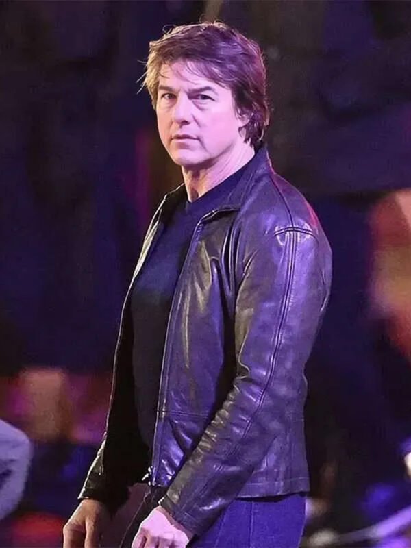 Tom Cruise Mission Impossible 8 Black Leather Jacket