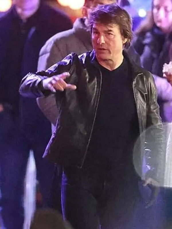 Tom Cruise Mission Impossible 8 Black Leather Jacket