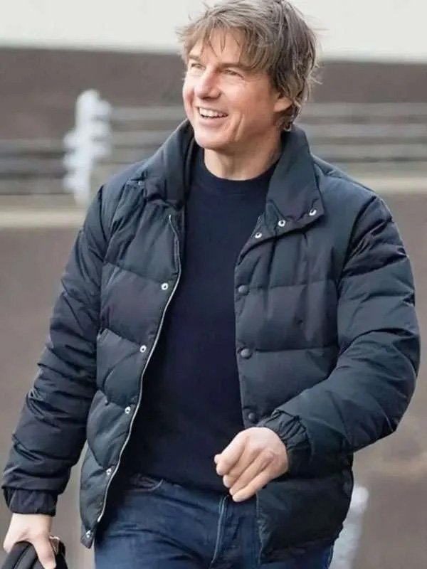 Tom Cruise Mission Impossible 8 Black Puffer Jacket