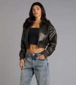 Cool Factor Genuine Leather Bomber Jacket