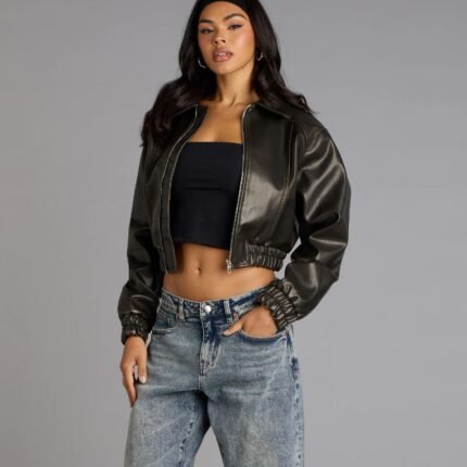 Cool Factor Genuine Leather Bomber Jacket