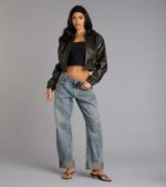 Cool Factor Genuine Leather Bomber Jacket