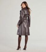 Iconic Muse Genuine Leather Belted Trench Coat