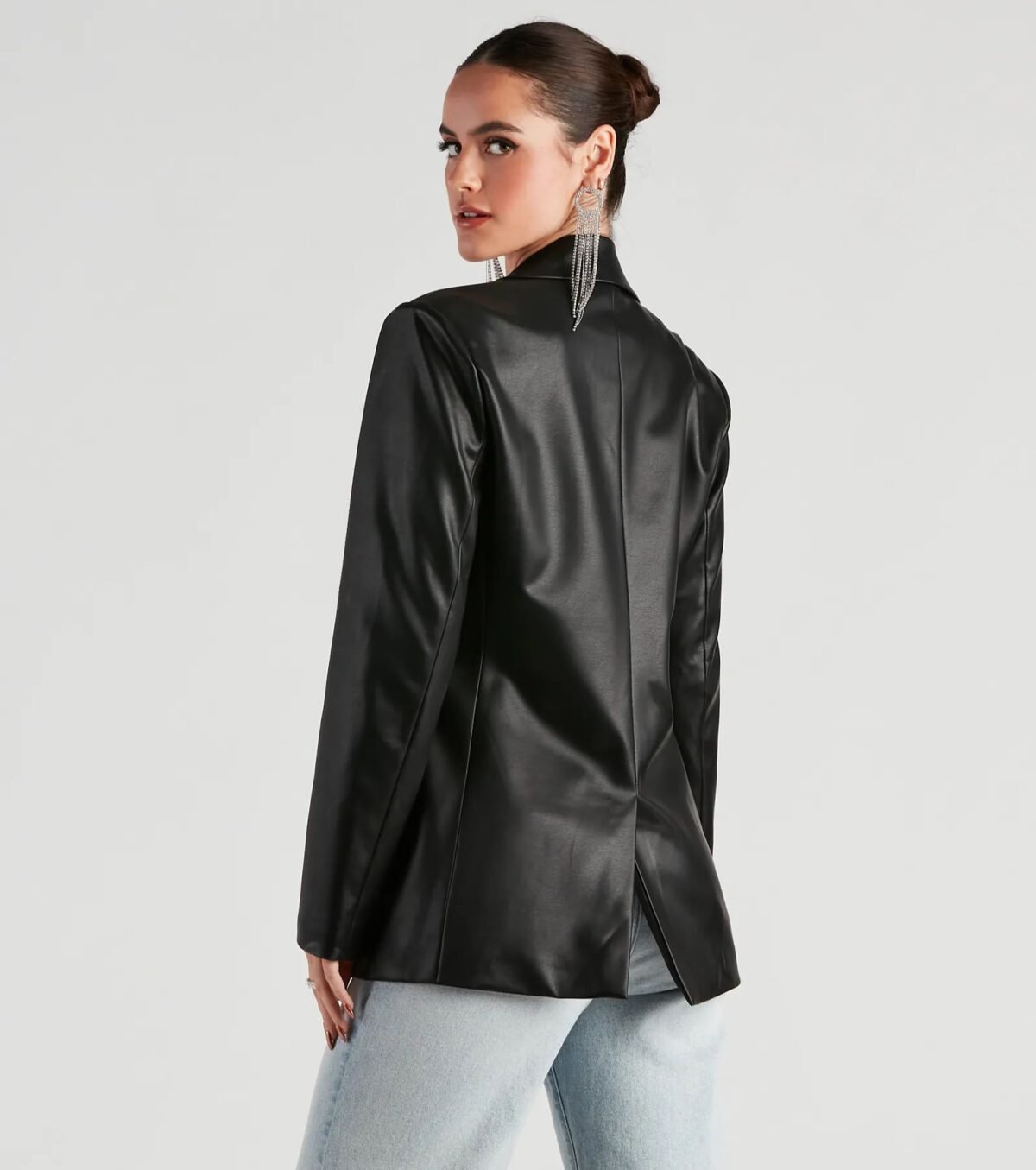 Keep It Trendy Oversized Genuine Leather Blazer
