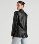 Keep It Trendy Oversized Genuine Leather Blazer