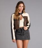 Life In The Fast Lane Crop Moto Jacket