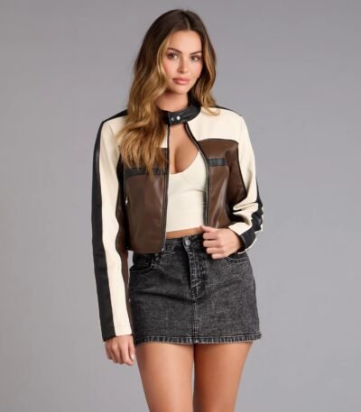 Life In The Fast Lane Crop Moto Jacket