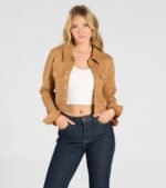 Ready To Go Genuine Suede Crop Jacket