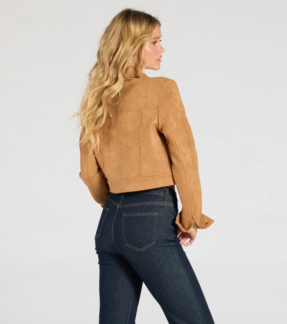 Ready To Go Genuine Suede Crop Jacket