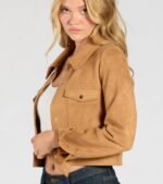 Ready To Go Genuine Suede Crop Jacket