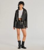 Shift Into Glam Genuine Leather Moto Jacket